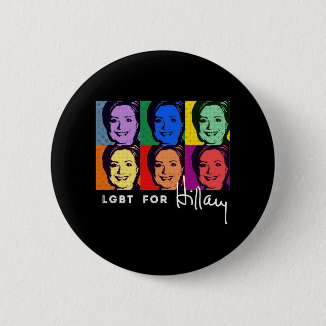 LGBT für Hillary Clinton - Pop-Kunst - .png Button (Vorderseite)