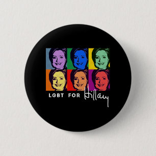 LGBT für Hillary Clinton - Pop-Kunst - .png Button