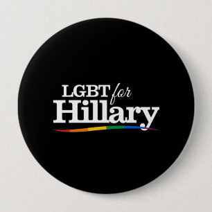 LGBT für Hillary - schwarz weiß- Button