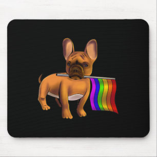 Lgbt Gay French Bulldog Gay Dog Paw Lgbt Pride Mousepad