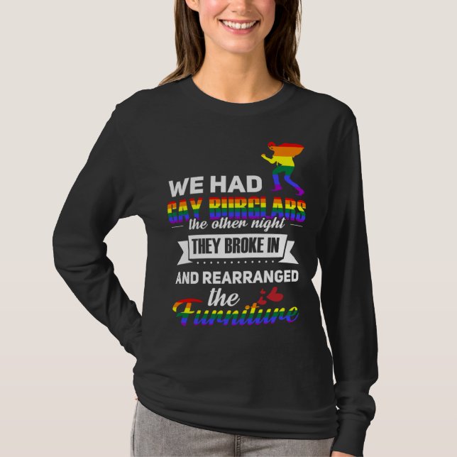 LGBT Gay Lesbian Bisexual Pride Burglars T-Shirt (Vorderseite)
