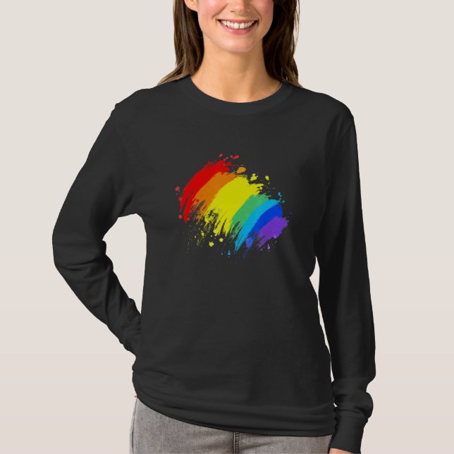 Lgbt Gay Lesbian CD Pride Splash T-Shirt (Vorderseite)