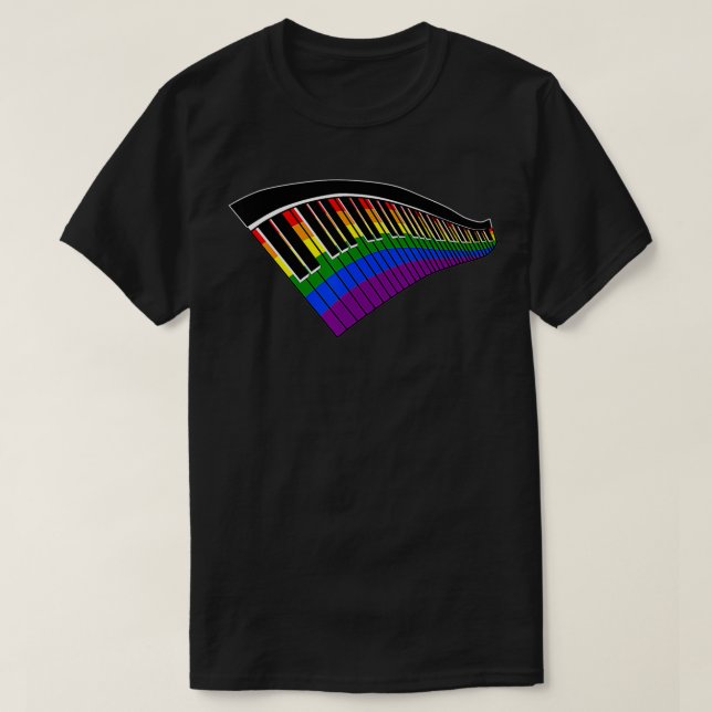 LGBT Gay Lesbian Pride Music Lovers Piano Ke T-Shirt (Design vorne)