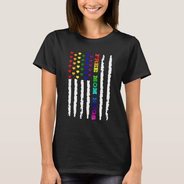 LGBT Gay Lesbische Mama Hugs T-Shirt (Vorderseite)