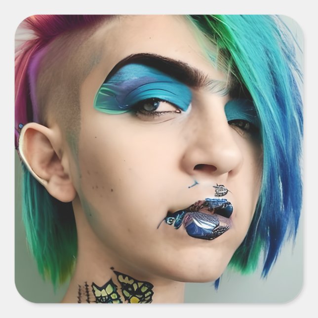 LGBT Gay oder Trans Man Quadratischer Aufkleber (Vorderseite)