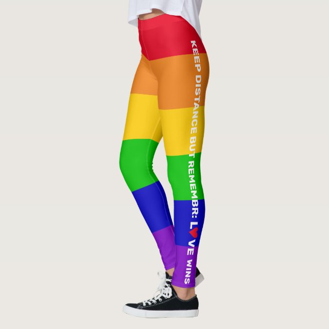 LGBT Gay Pride 2020 Liebe mit Regenbogenflagge gew Leggings (Links)