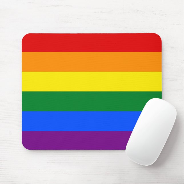 LGBT-Gay Pride 6-Streifen-Regenbogenflagge Mousepad (Mit Mouse)