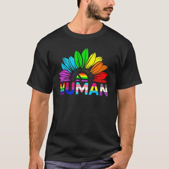 LGBT-Gay Pride der menschlichen Sonnenblume, LGBT T-Shirt (Vorderseite)