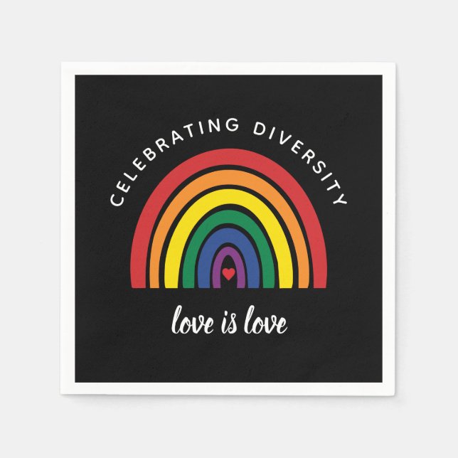 LGBT-Gay Pride feiert Diversity Liebe ist Liebe Serviette (Vorderseite)