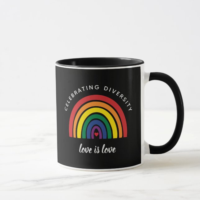 LGBT-Gay Pride feiert Diversity Liebe ist Liebe Tasse (Rechts)