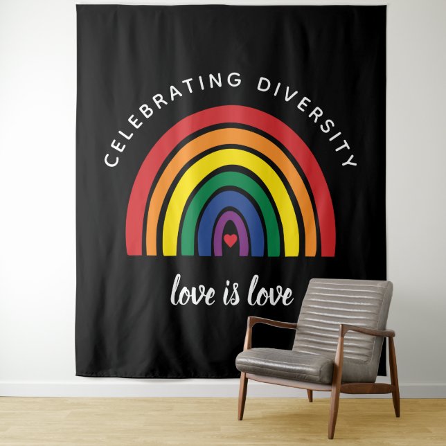 LGBT-Gay Pride feiert Diversity Liebe ist Liebe Wandteppich (Beispiel)