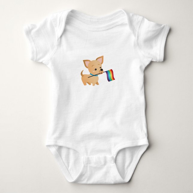 LGBT Gay Pride-FlaggeChihuahua Baby Strampler (Vorderseite)