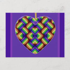LGBT/Gay Pride Herzdekoration auf Lilac Postkarte
