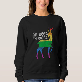 LGBT Gay Pride Hirsch Ich bin Que Rainbow Flag Dis Sweatshirt