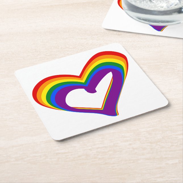 LGBT Gay Pride Liebe Regenbogenflagge LGBTQ Party Rechteckiger Pappuntersetzer (angewinkelt)