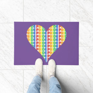 LGBT Gay Pride Monat Feier Rainbow Herz Fußmatte