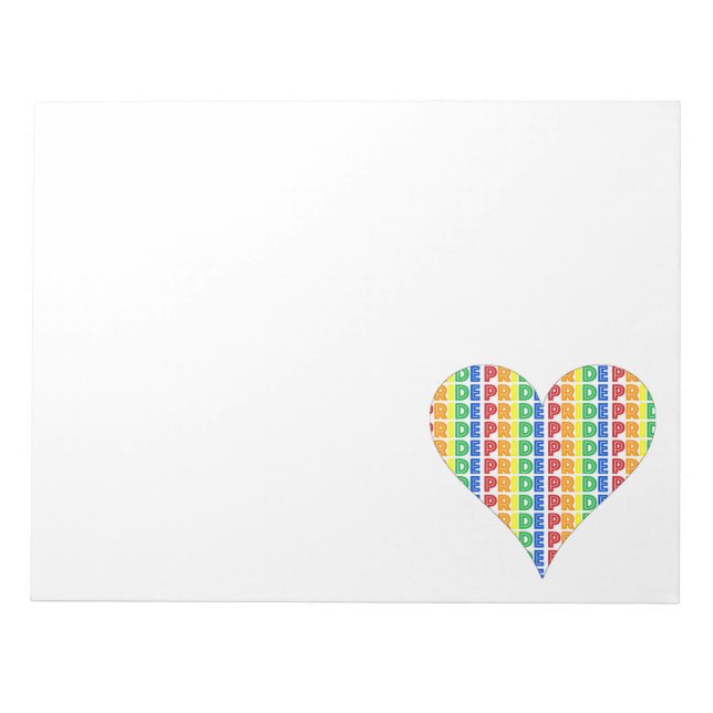 LGBT Gay Pride Monat Feier Rainbow Herz Notizblock (Vorderseite)