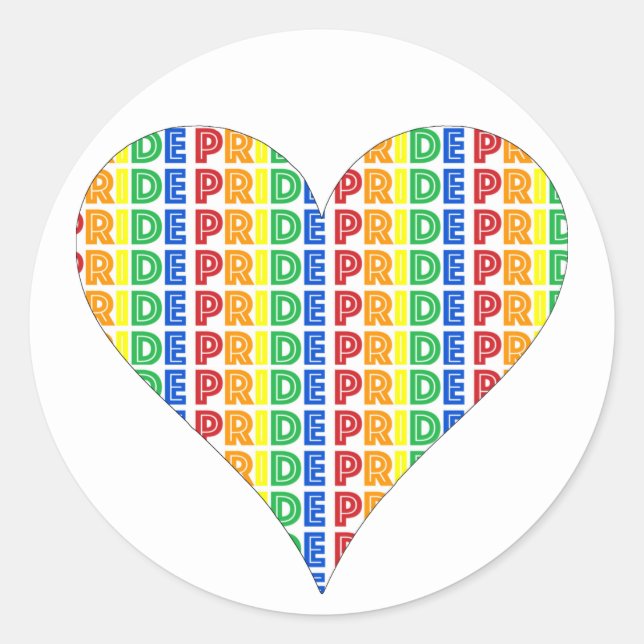 LGBT Gay Pride Monat Feier Rainbow Herz Runder Aufkleber (Vorderseite)