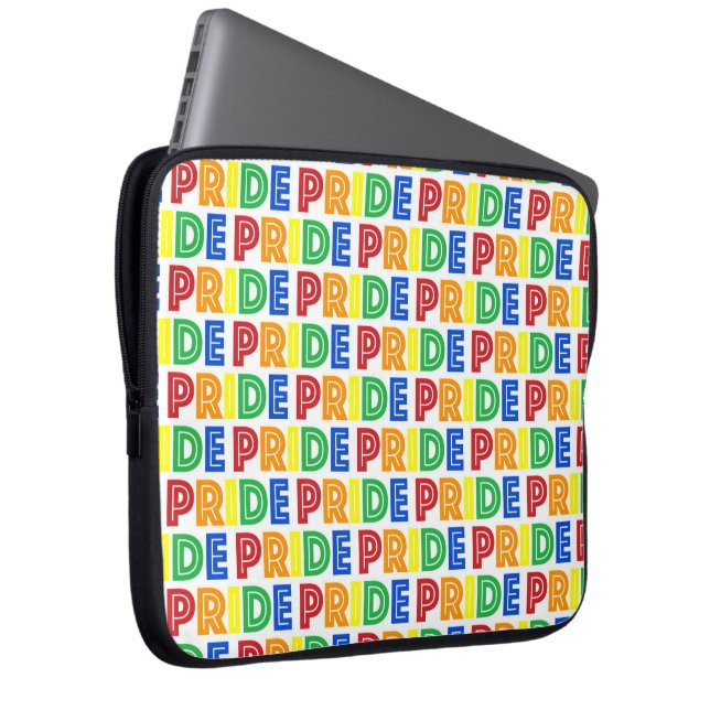 LGBT Gay Pride Monat Feier Regenbogen Buchstaben Laptopschutzhülle (Vorne Rechts)