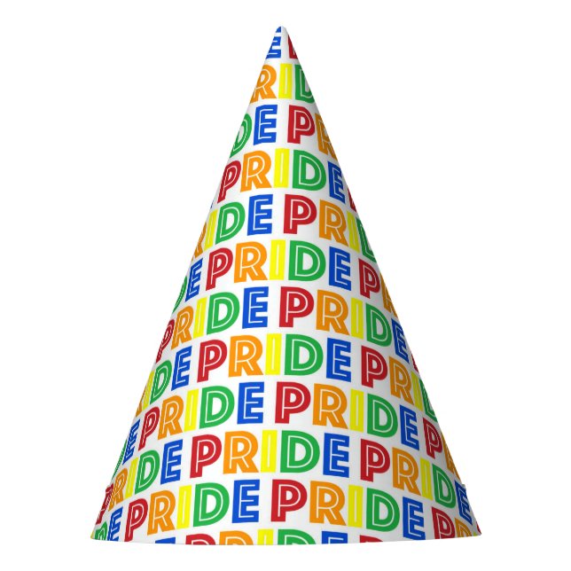 LGBT Gay Pride Monat Feier Regenbogen Buchstaben Partyhütchen (Vorderseite)