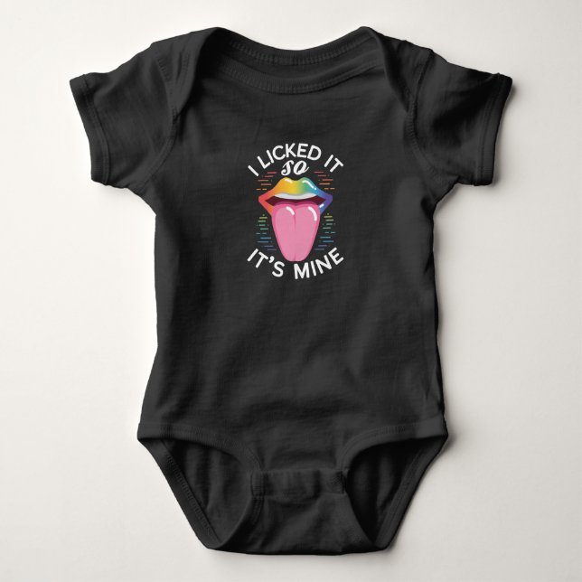 LGBT Gay Pride Monat ich leckte es so seine Mine Baby Strampler (Vorderseite)
