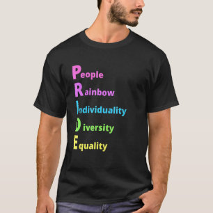 LGbt Gay Pride Month Rainbow Schriftart Equality T-Shirt