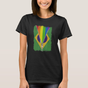 Lgbt Gay Pride Rainbow Brasilien Flagge Brasiliani T-Shirt