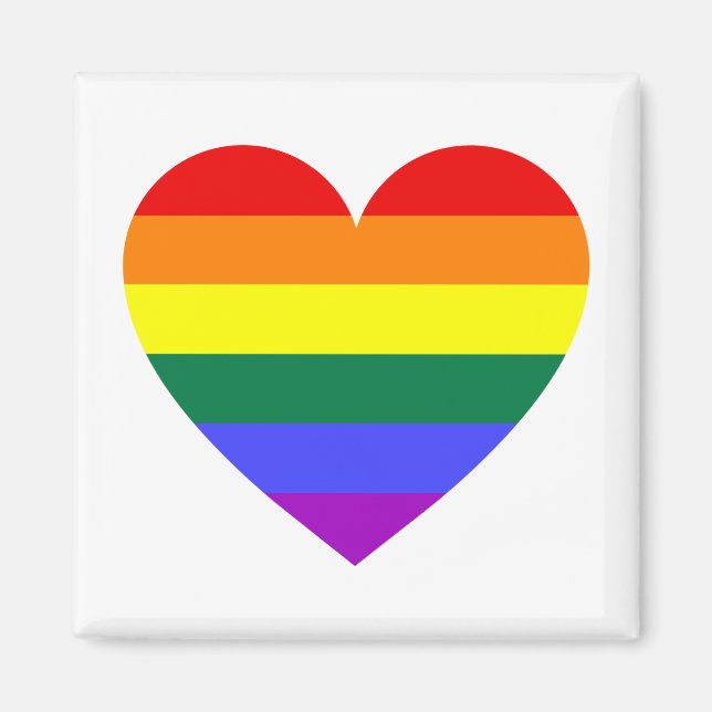 LGBT Gay Pride Rainbow Heart Magnet (Vorne)