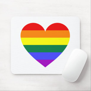 LGBT Gay Pride Rainbow Heart Mousepad