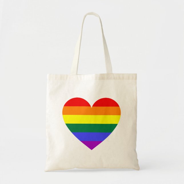 LGBT Gay Pride Rainbow Heart Tragetasche (Vorne)