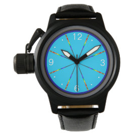 LGBT Gay Pride Rainbow Rings Sky Blue Wrist Armbanduhr