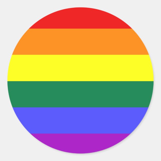 LGBT Gay Pride Rainbow Runder Aufkleber (Vorderseite)