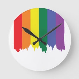 LGBT-Gay Pride-Regenbogen-Paint Runde Wanduhr