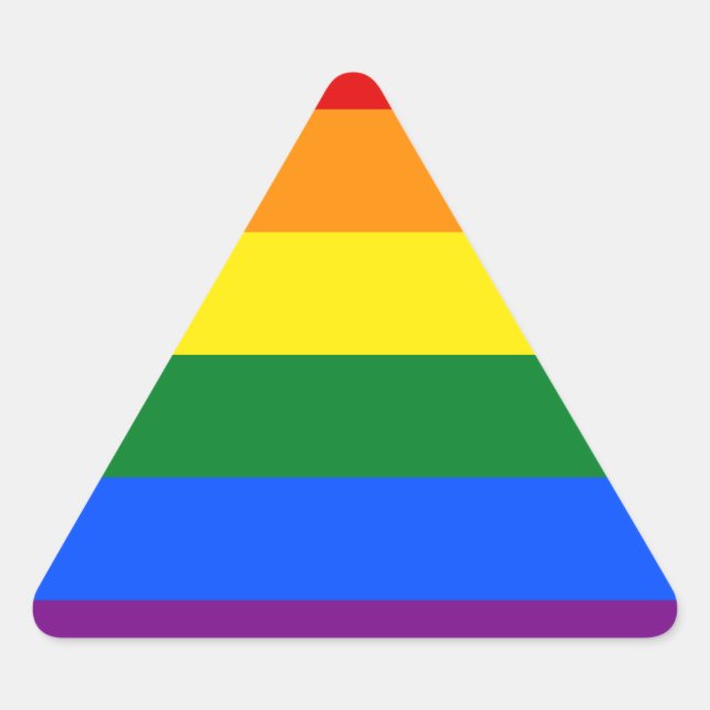 LGBT-Gay Pride-Regenbogenfarbenstreifen Dreieckiger Aufkleber (Vorderseite)