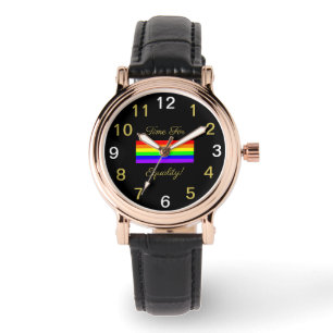 LGBT Gay Pride Regenbogenflagge! Zeit für Gleichhe Armbanduhr
