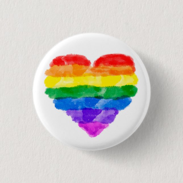 lgbt Gay Prideherz-Flaggenfeminist widerstehen Button (Vorderseite)