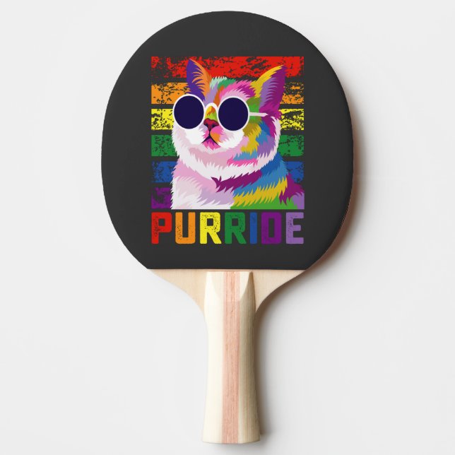 LGBT Gefärbte Krawatte Prix Cat Purride Gay Rainbo Tischtennis Schläger (Vorderseite)