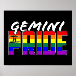 LGBT Gemini Pride Flag Zodiac Sign Poster