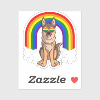 LGBT German Shepherd Dog Gay Pride Rainbow LGBTQ Aufkleber