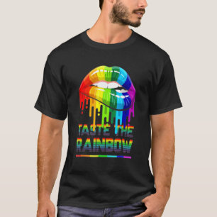 LGBT Geschmack Rainbow Lippen Lesbischer menschlic T-Shirt