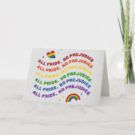 LGBT Glitter All Pride No Prejudice Card Karte