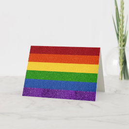 LGBT Glitter Pride Flag Card Karte