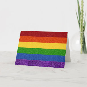 LGBT Glitter Pride Flag Card Karte