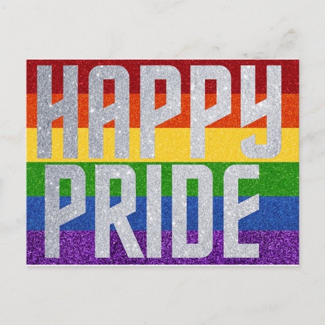LGBT-Glitzer-Happy-Pride-Karte Postkarte (Vorderseite)