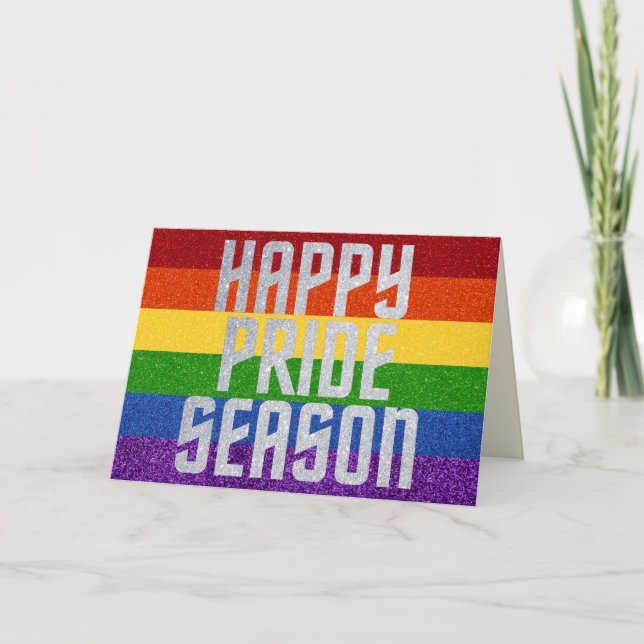 LGBT Glitzer Happy Prix Saisonkarte Karte (Vorderseite)