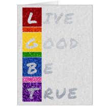 LGBT Glitzer Live Good Be True Card