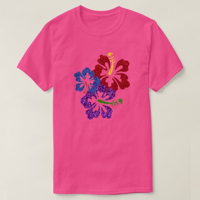 LGBT Glitzer Prix Colors Hibiskus T-Shirt (Design vorne)