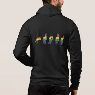 LGBT Glitzer Rainbow ASL Proud Hoodie