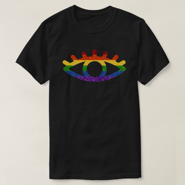 LGBT Glitzer Rainbow Eye T-Shirt (Design vorne)