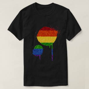 LGBT Glitzer Rainbow Paint Platsch T-Shirt